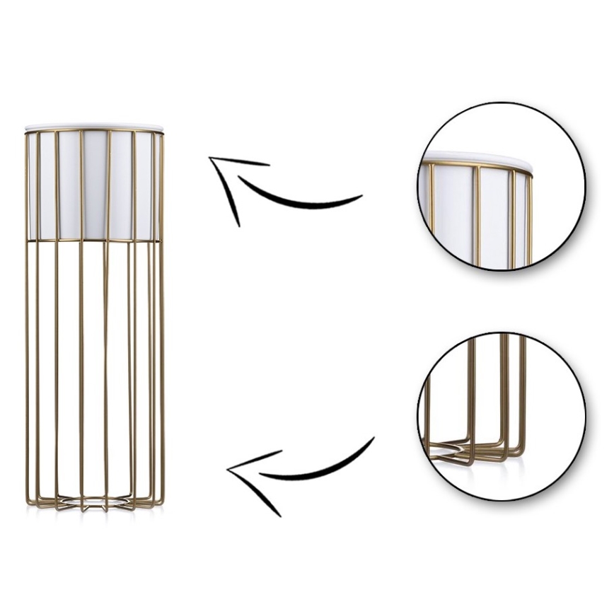 Floreira de metal LOFT 55x20 cm dourada/branco