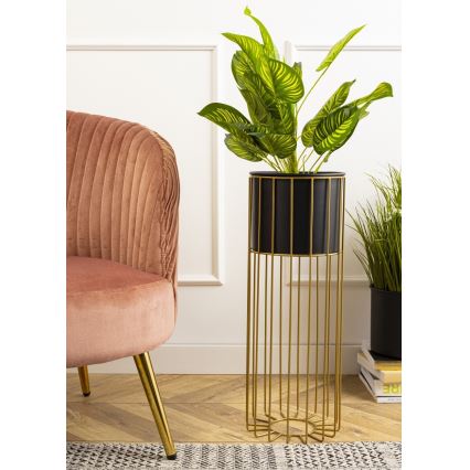 Floreira de metal LOFT 55x20 cm dourada/preto