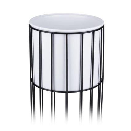 Floreira de metal LOFT 55x20 cm preto/branco