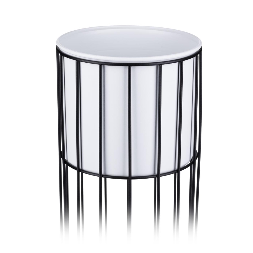 Floreira de metal LOFT 55x20 cm preto/branco