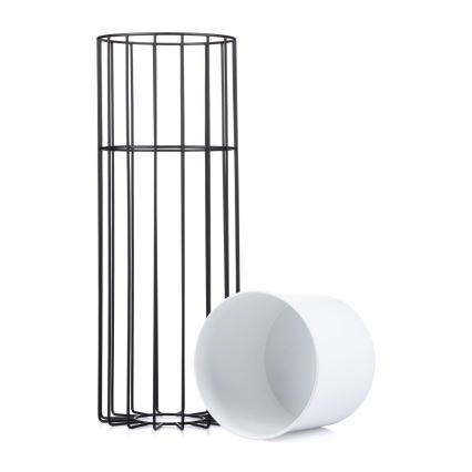 Floreira de metal LOFT 55x20 cm preto/branco