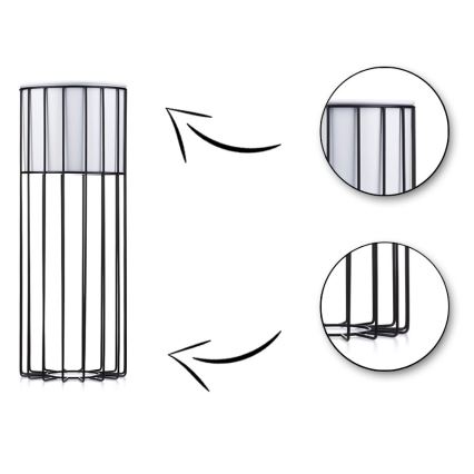 Floreira de metal LOFT 55x20 cm preto/branco