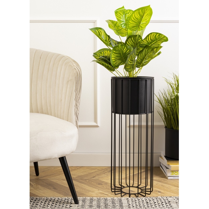 Floreira de metal LOFT 55x20 cm preto