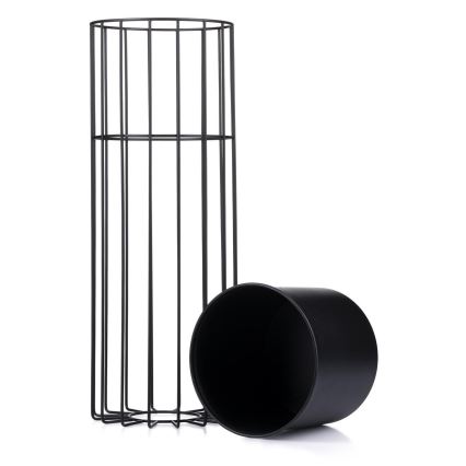 Floreira de metal LOFT 55x20 cm preto