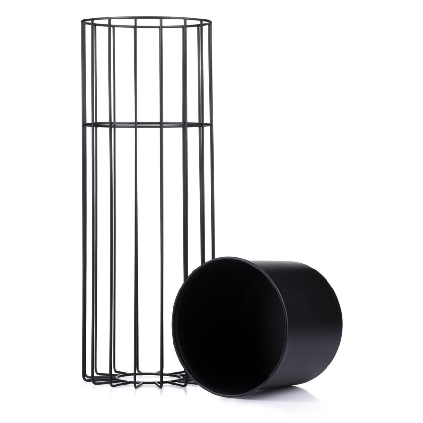 Floreira de metal LOFT 55x20 cm preto