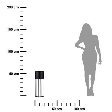 Floreira de metal LOFT 55x20 cm preto