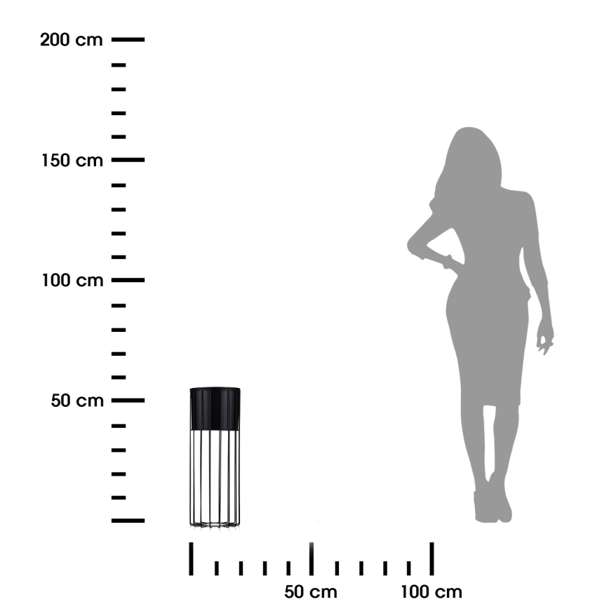 Floreira de metal LOFT 55x20 cm preto