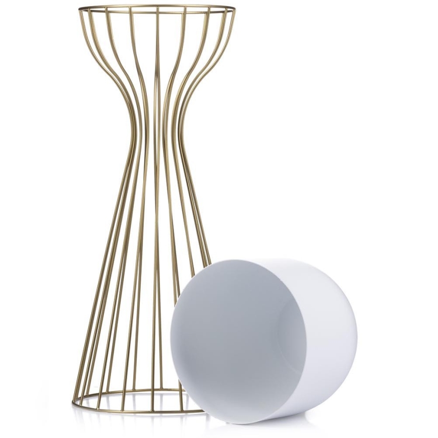 Floreira de metal LOFT 56x20 cm dourada/branco