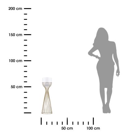 Floreira de metal LOFT 56x20 cm dourada/branco