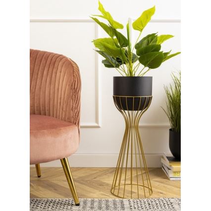 Floreira de metal LOFT 56x20 cm dourada/preto