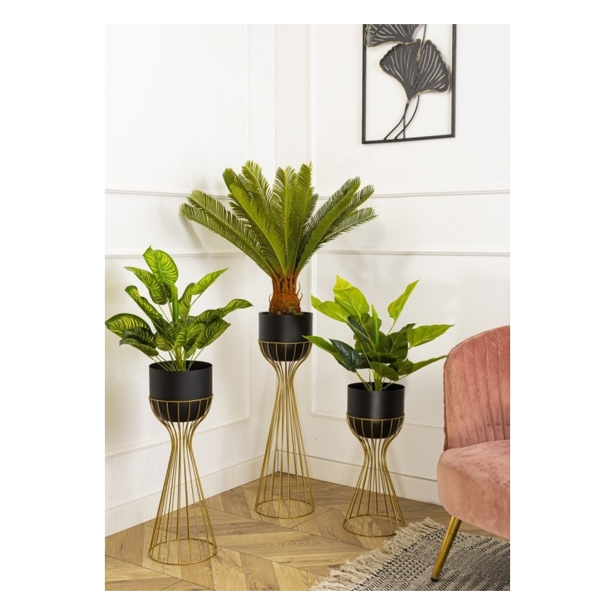 Floreira de metal LOFT 56x20 cm dourada/preto