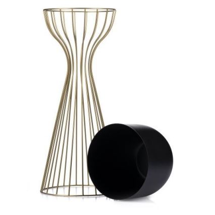 Floreira de metal LOFT 56x20 cm dourada/preto