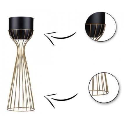 Floreira de metal LOFT 56x20 cm dourada/preto