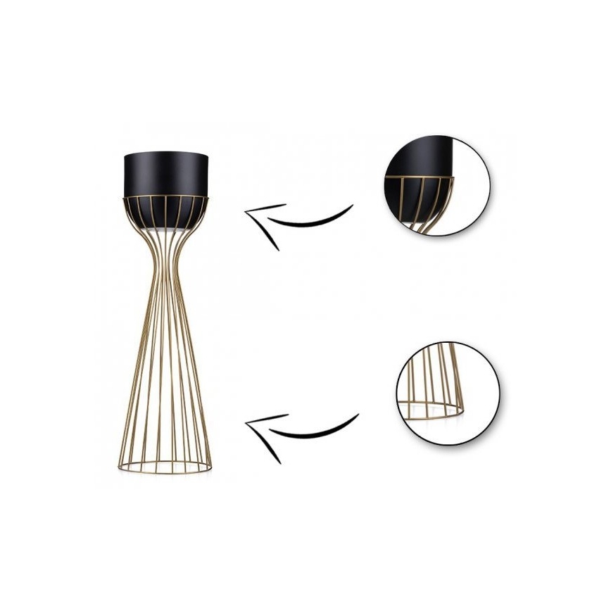 Floreira de metal LOFT 56x20 cm dourada/preto