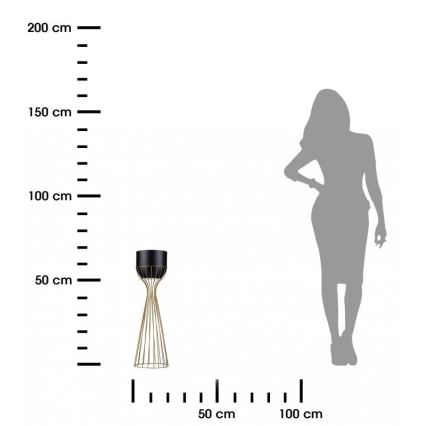 Floreira de metal LOFT 56x20 cm dourada/preto