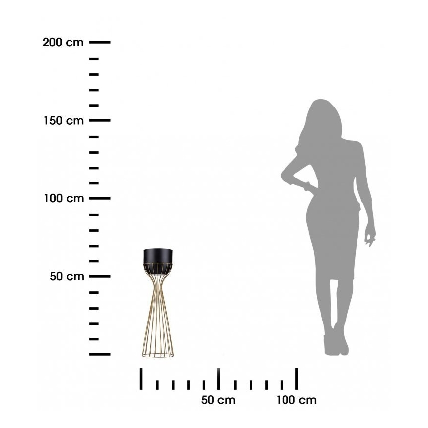 Floreira de metal LOFT 56x20 cm dourada/preto