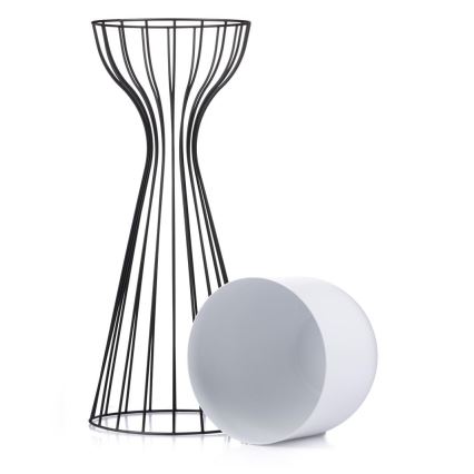 Floreira de metal LOFT 56x20 cm preto/branco