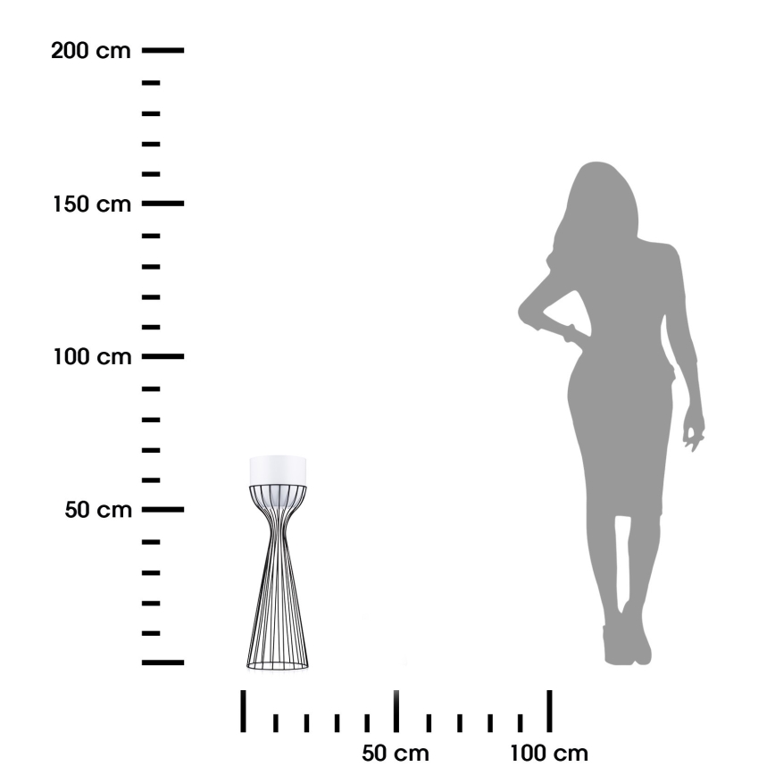 Floreira de metal LOFT 56x20 cm preto/branco