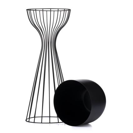 Floreira de metal LOFT 56x20 cm preto