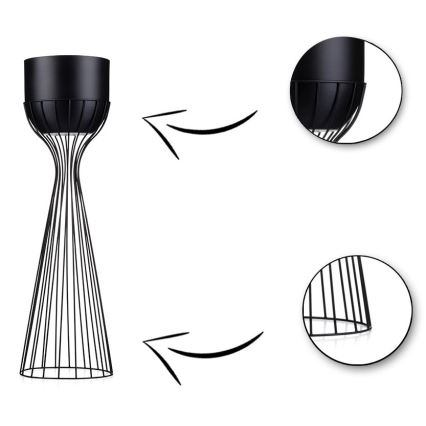 Floreira de metal LOFT 56x20 cm preto