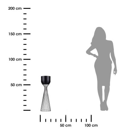 Floreira de metal LOFT 56x20 cm preto