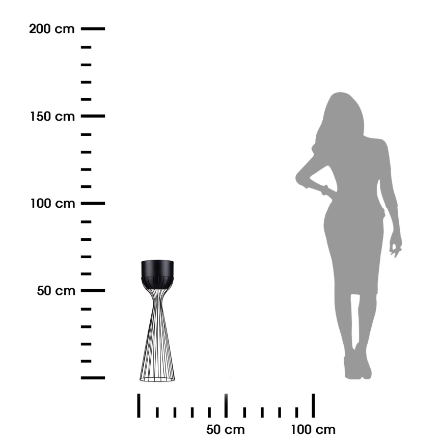 Floreira de metal LOFT 56x20 cm preto