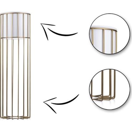 Floreira de metal LOFT 70x20 cm dourada/branco