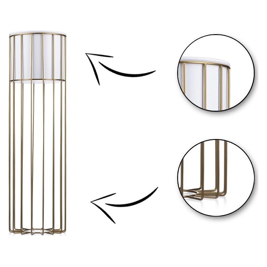 Floreira de metal LOFT 70x20 cm dourada/branco