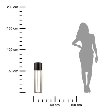 Floreira de metal LOFT 70x20 cm dourada/preto