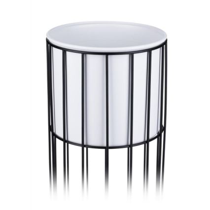 Floreira de metal LOFT 70x20 cm preto/branco