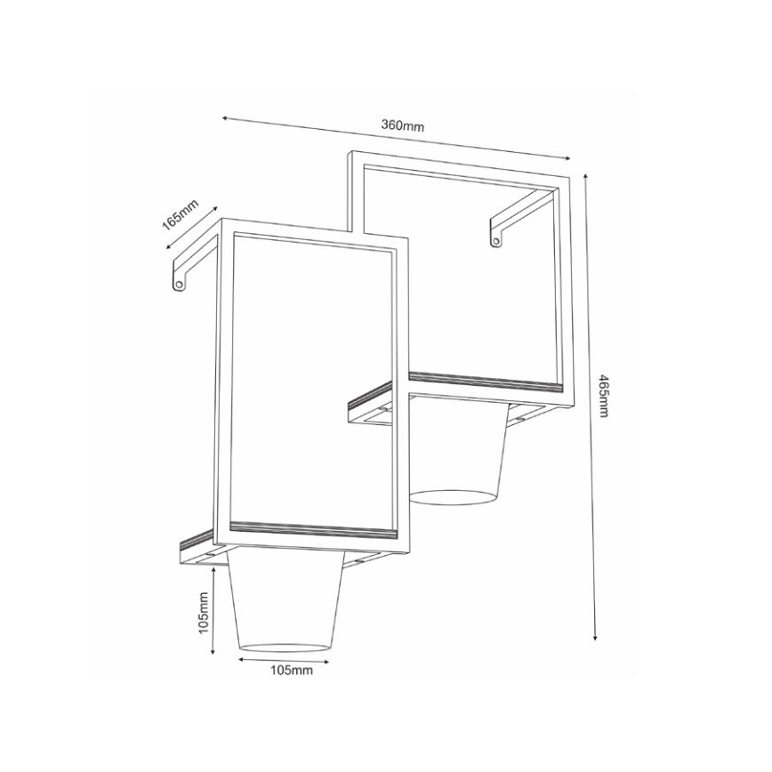 Floreira de parede 46x36 cm preto