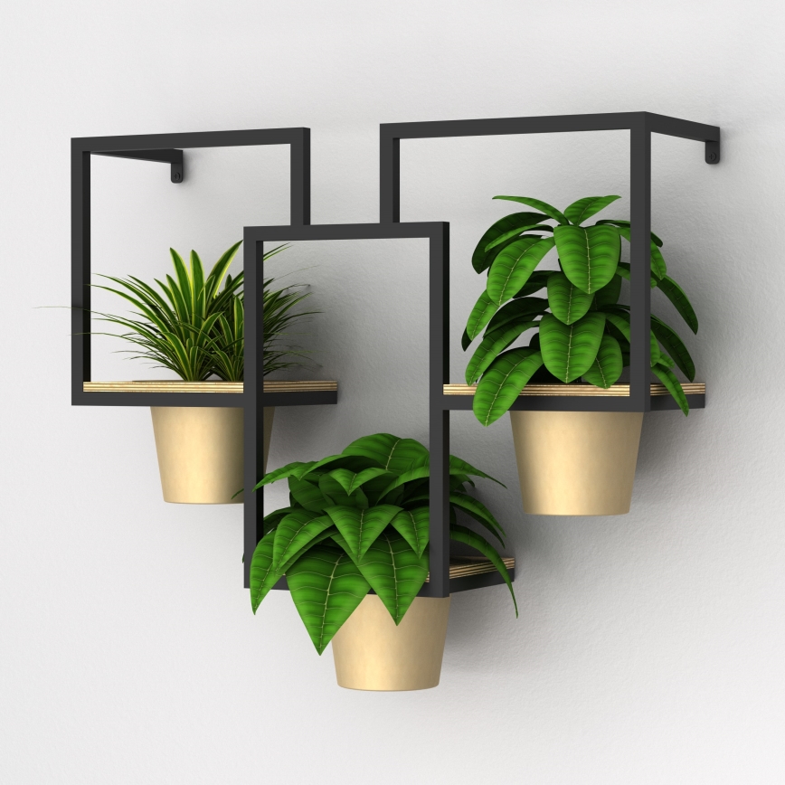 Floreira de parede 46x53 cm dourado