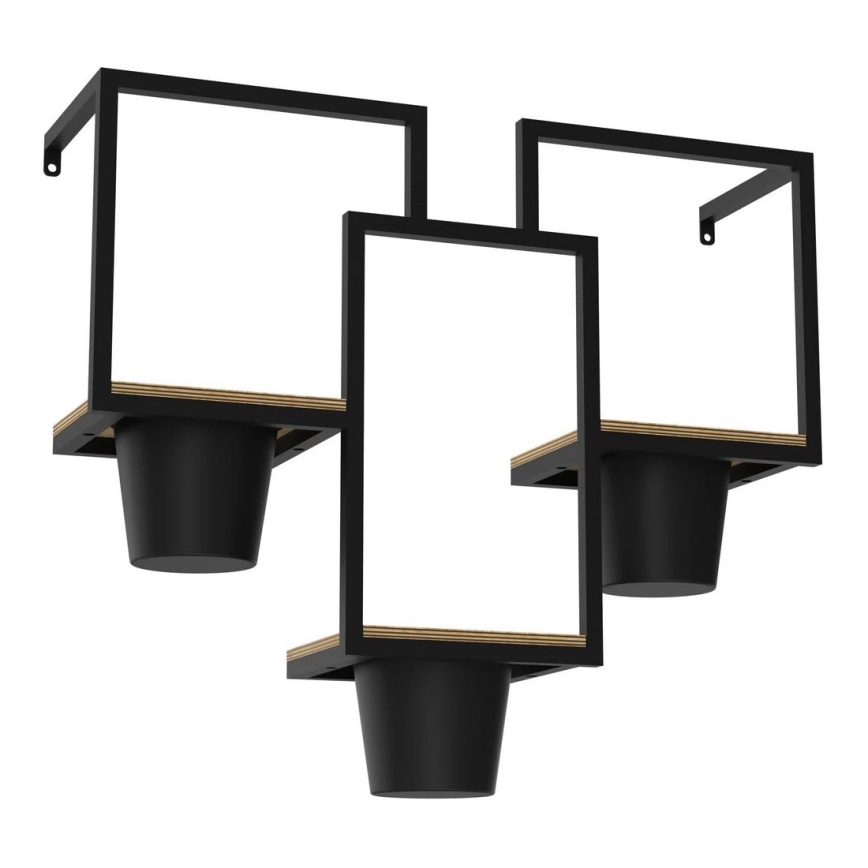 Floreira de parede 46x53 cm preto