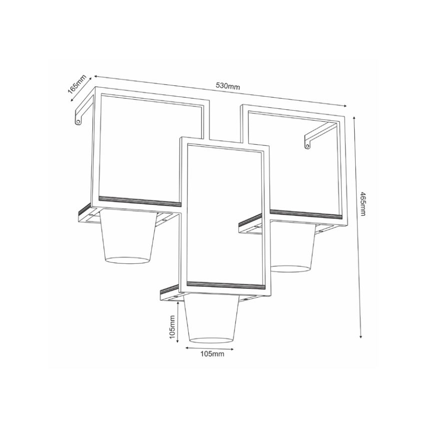 Floreira de parede 46x53 cm preto
