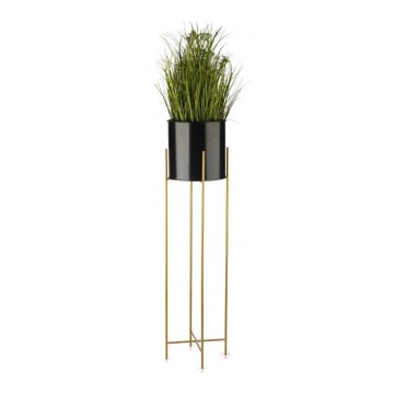 Floreira metálica OSLO 95x17 cm preto/dourado
