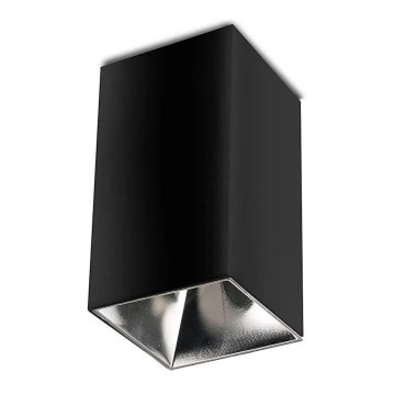 Foco 1xGU10/35W/230V preto/prateado