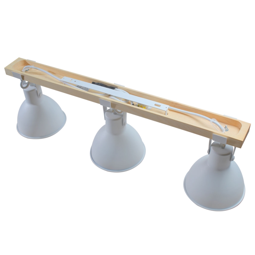 Foco 3xE27/40W/230V faia/branco