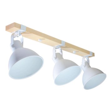 Foco 3xE27/40W/230V faia/branco