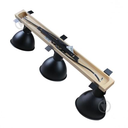 Foco 3xE27/40W/230V faia/preto