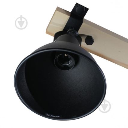 Foco 3xE27/40W/230V faia/preto