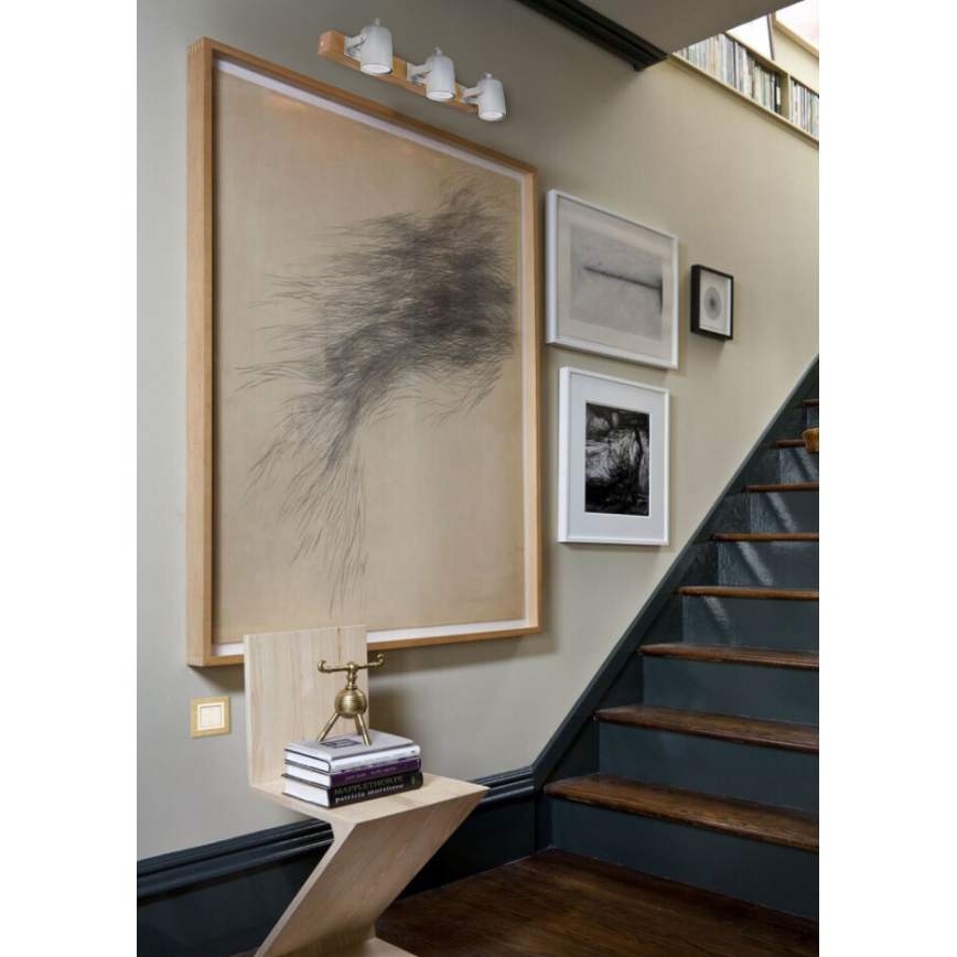 Foco 3xGU10/50W/230V faia/branco