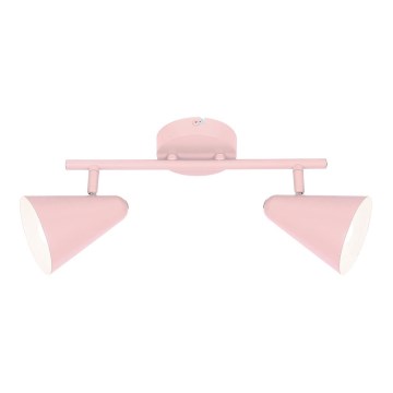 Foco AMOR 2xE14/40W/230V rosa