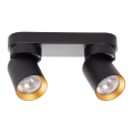 Foco ANDY 2xGU10/8W/230V preto/dourada