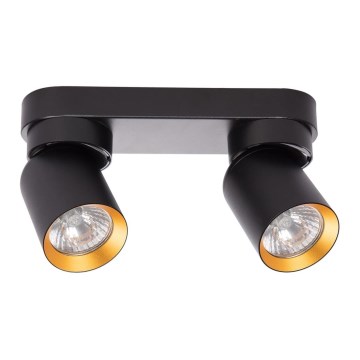Foco ANDY 2xGU10/8W/230V preto/dourada