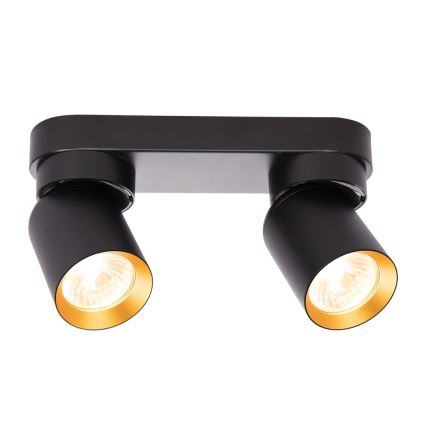 Foco ANDY 2xGU10/8W/230V preto/dourada