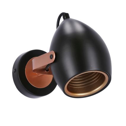 Foco ANICA 1xE14/40W/230V preto/cobre