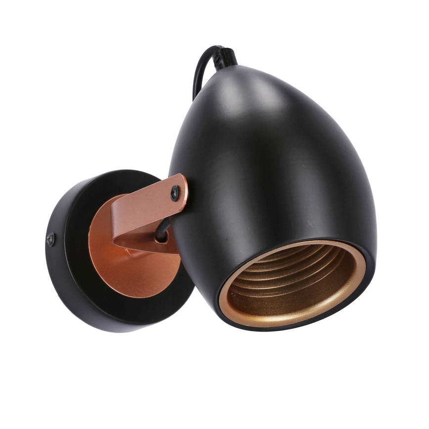 Foco ANICA 1xE14/40W/230V preto/cobre