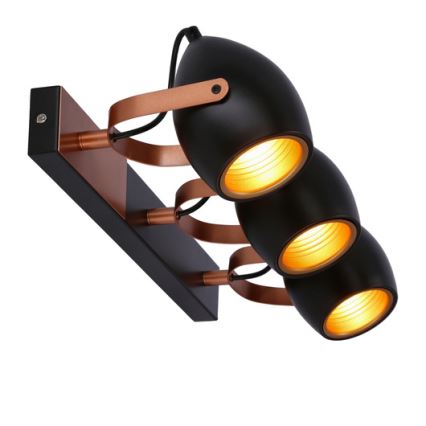 Foco ANICA 3xE14/40W/230V preto/cobre