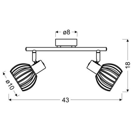 Foco ATARRI 2xE14/25W/230V