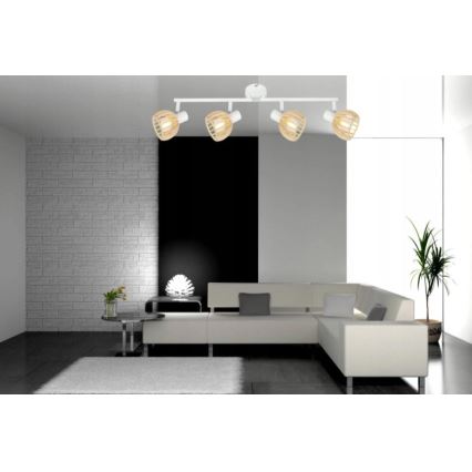 Foco ATARRI 4xE14/25W/230V branco/bege